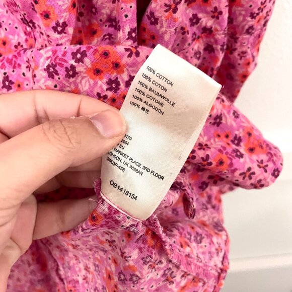 Free People I Found You Printed Top Party Combo Pink Size M OB1418154 - Picture 4 of 6